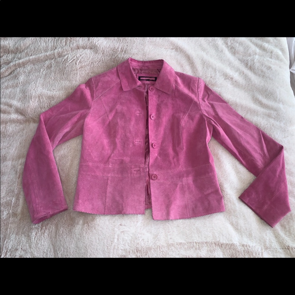 NEW: never worn suede crop jacket